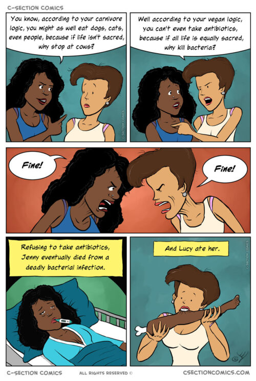 Vegan fight comic