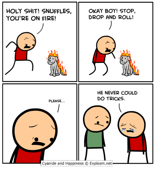 dog on fire comic