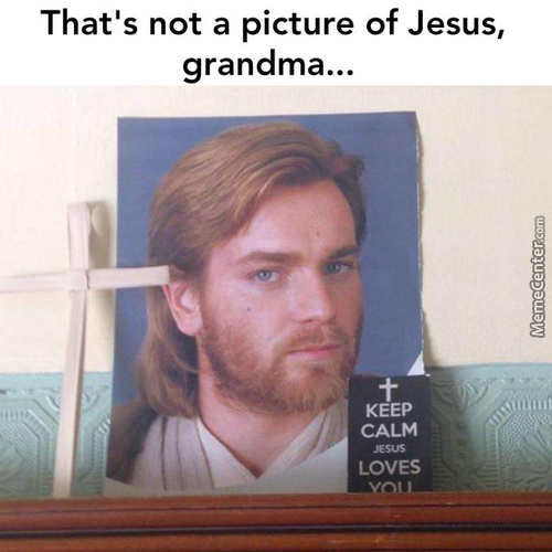 Obiwan mistaken for Jesus meme