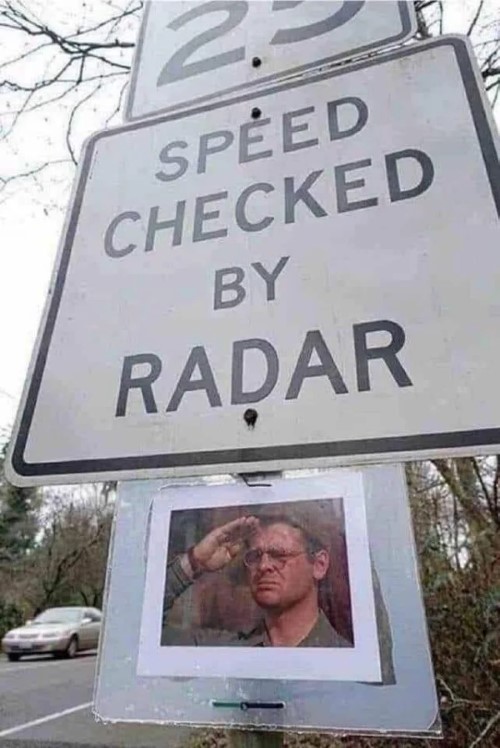 Speed checked by Radar meme