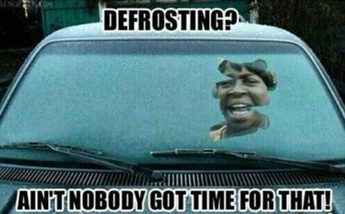 Defrost windshield meme