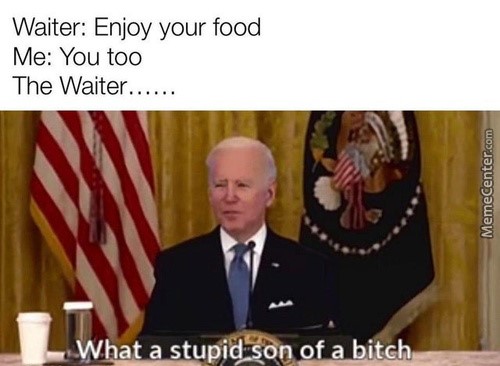 biden waiter meme