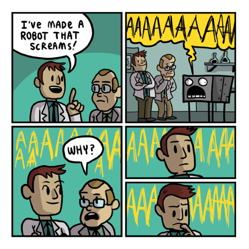 robot scream comic